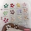 Champagne Pink Rhinestone Flower Nail Art Decorations: Sparkly, Colorful, Five-Petal Design with Pointed Back