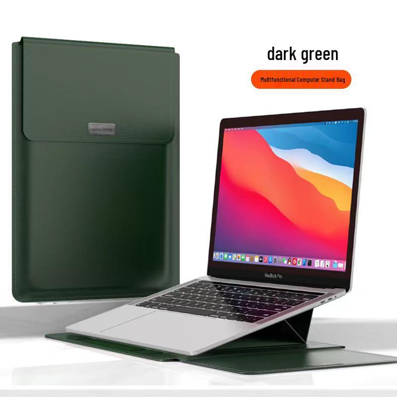 14" Leather Laptop Sleeve & Stand Compatible with MacBook & Huawei Notebooks