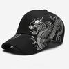1Pcs Cotton Baseball Cap With Chinese Dragon Print Adjustable Strap Multiple Colors For Daily Wear Outdoor Sports Hiking