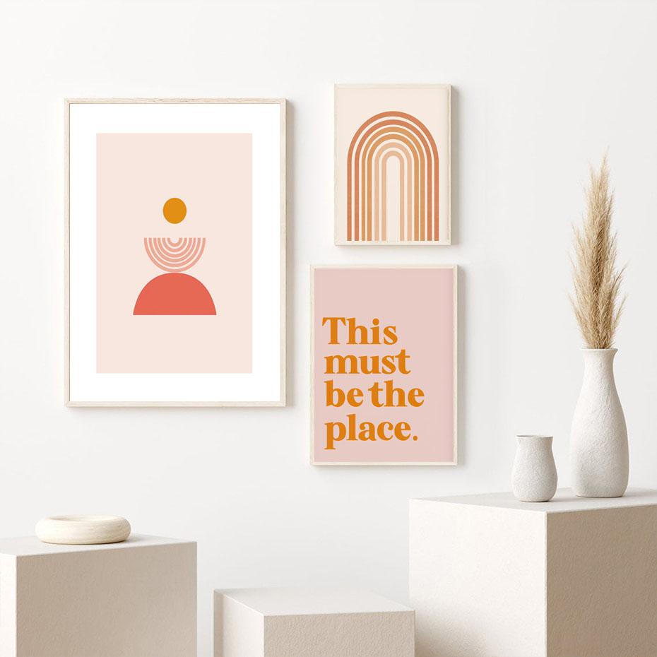 Abstrak Pink Matisse Picasso Posters Lines Rainbow Arch Canvas Painting Nordic Interior Wall Art Decorative Picture Home Decor