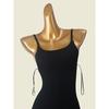 American Fashion Brand Beauty Back Suspender Skirt Fashion Wind Black Texture Square Collar Knitting Dress