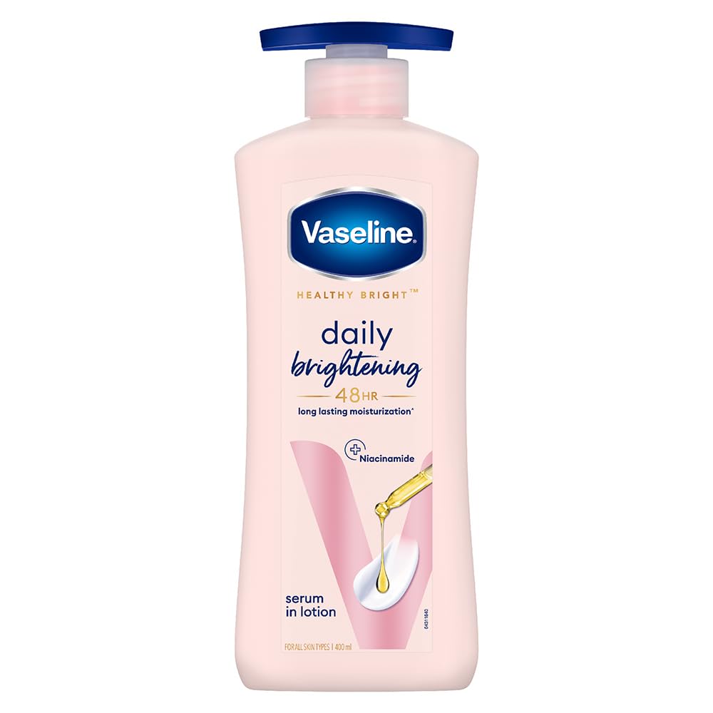 Vaseline Daily Brightening Body Lotion With Niacinamide For Glowing Skin Fast Absorbing Non Sticky 400 ml