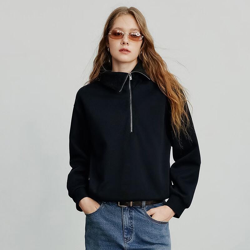 Women's Asymmetric Zipper Lapel Sweatshirt