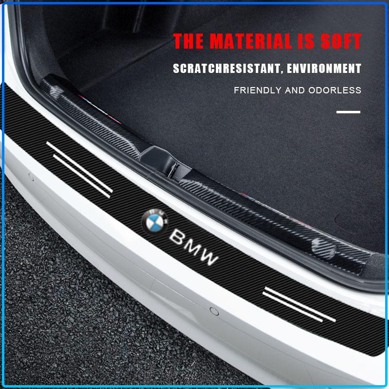 1 db szénszálas autó csomagtartó hátsó lökhárító matrica védőlemezvédő BMW M Performance 1 3 5 7 sorozathoz M3 M4 M5 M6 X1 X3 X5 X6 X7 E30 E34 E36 E39