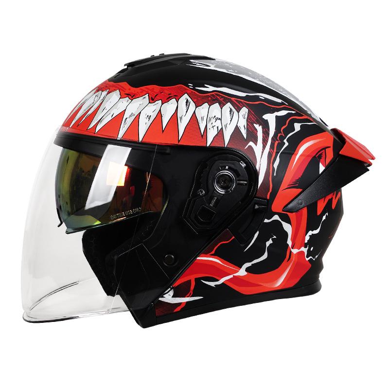 3C Certified Dual Lens Motorcycle Helmet for All Seasons – Unisex, Half and Full Face Options for Winter Riding