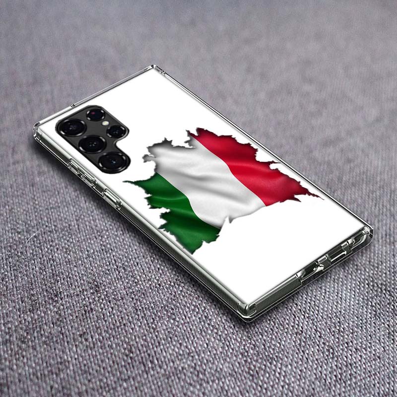 

Italy Flag Phone Case For Samsung Galaxy S24 S23 S21 S20 FE S22 S26 Ultra S25 Edge S10 Plus Cover Clear TPU Capa Shell Coque Sho Samsung S22 Ultra