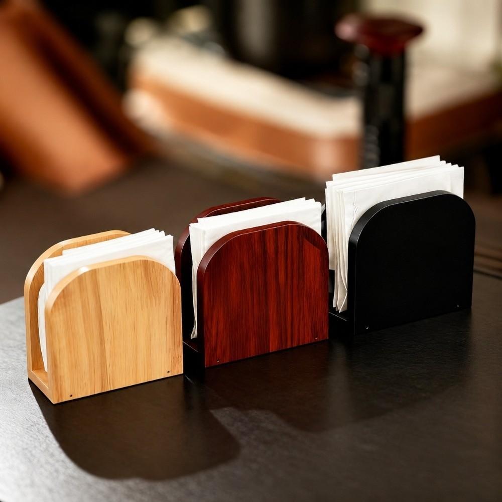 Non-slip Bottom Wooden Tissue Holders Desktop Tissue Box Decoration Napkin Holder  Hotel