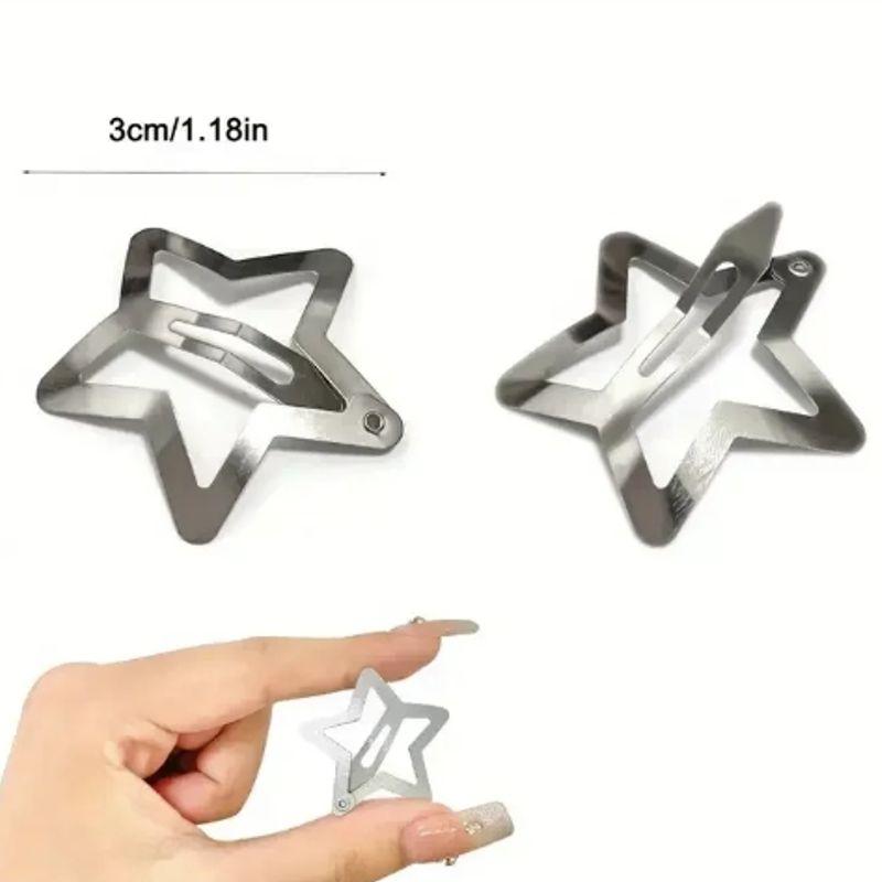 30pcs Star Thickened Square BB Clip, Water Droplet Clip, Metal Headpiece, Hair Accessory, Banger Hair Clip, BB Clip