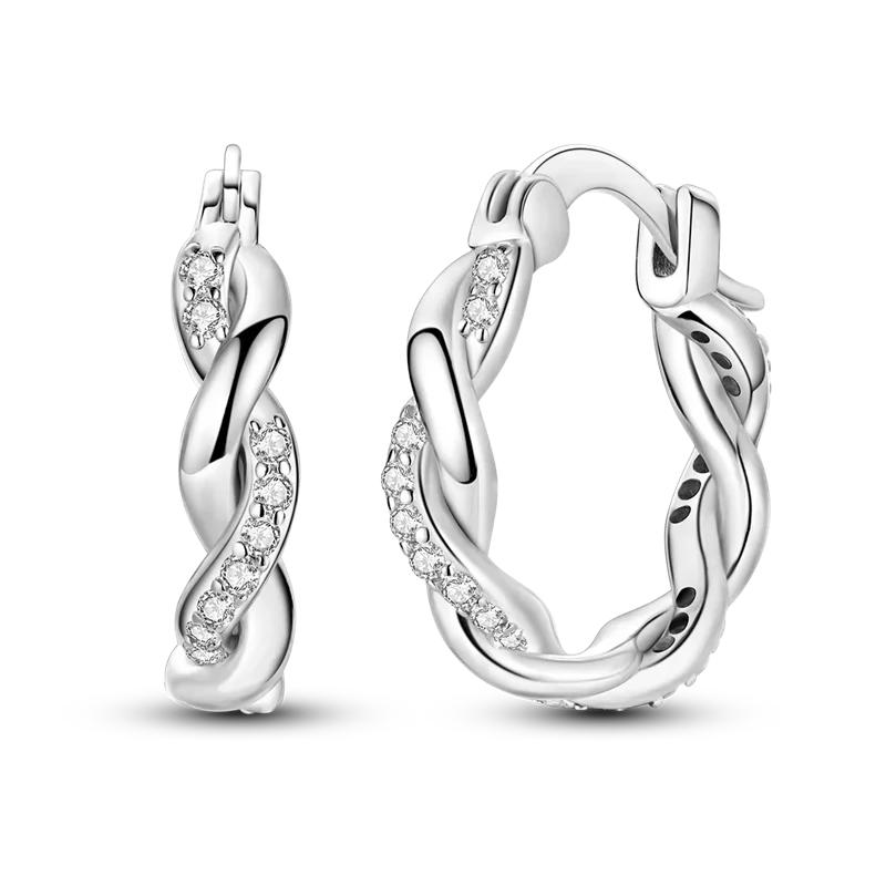 925 Sterling Silver Love Feather Moon Star Heart Earrings Fit Original Charms Hoop for Women Girls Stud Earring Jewelry Gifts