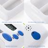 Portable Mini Pill Box Timer with LCD Digital Electric Alarm Medicine Pill Case 2 Grids White Color Two Drawers Divided