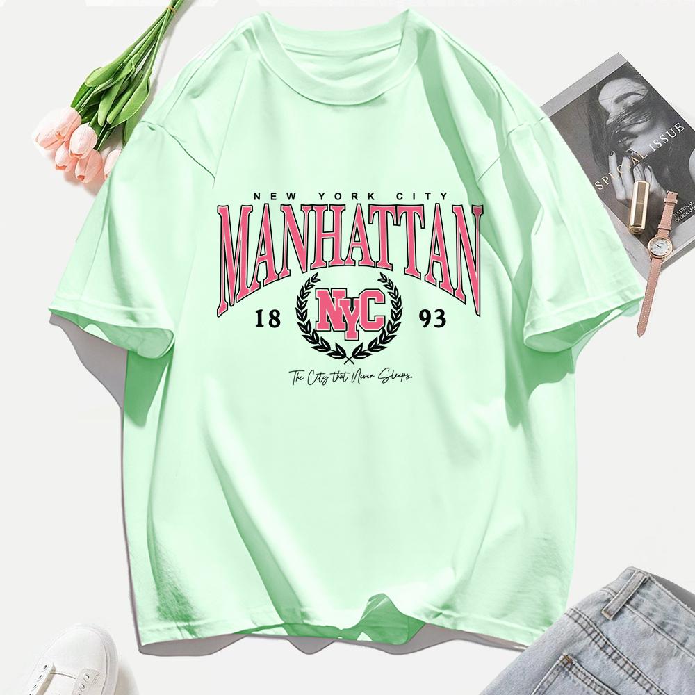 Summer Manhattan 1893 Creative 3D Print Women T Shirts Unisex Casual Y2K Tops Cotton Trendy T-Shirt Hip Hop Comfortable Woman Clothes