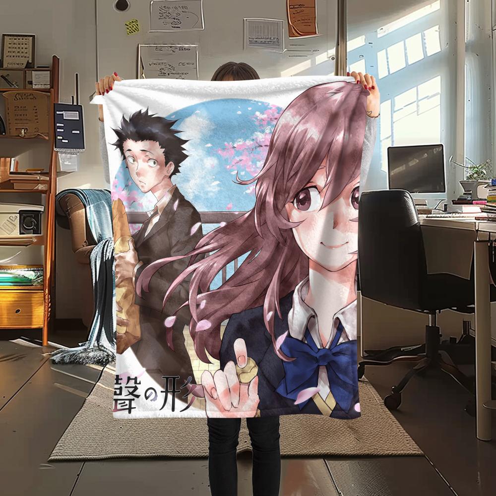 1PC A Silent Voice Print Flannel Blanket, High quality All Seasons, Home Decor, Warmth and Comfort, Perfect for Christmas Gifts