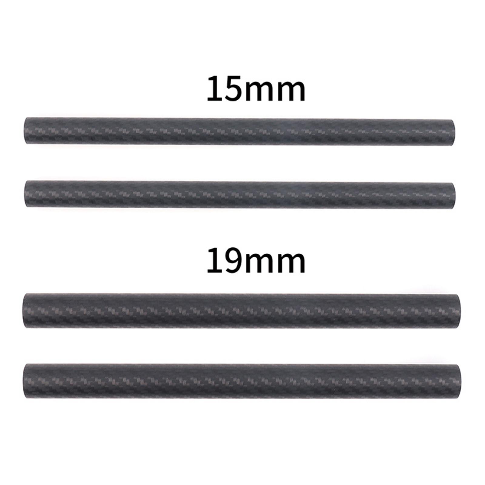 

2PCS 15mm Carbon Fiber Tubes Camera Rail Support Rods for Studio Photography Gear Including Lens Hood and EVF Mounts 15cm