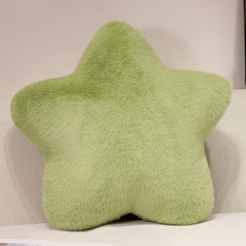 Star Shape Soft Throw Pillow With Short Plush Cover For Couch And Bedroom Use