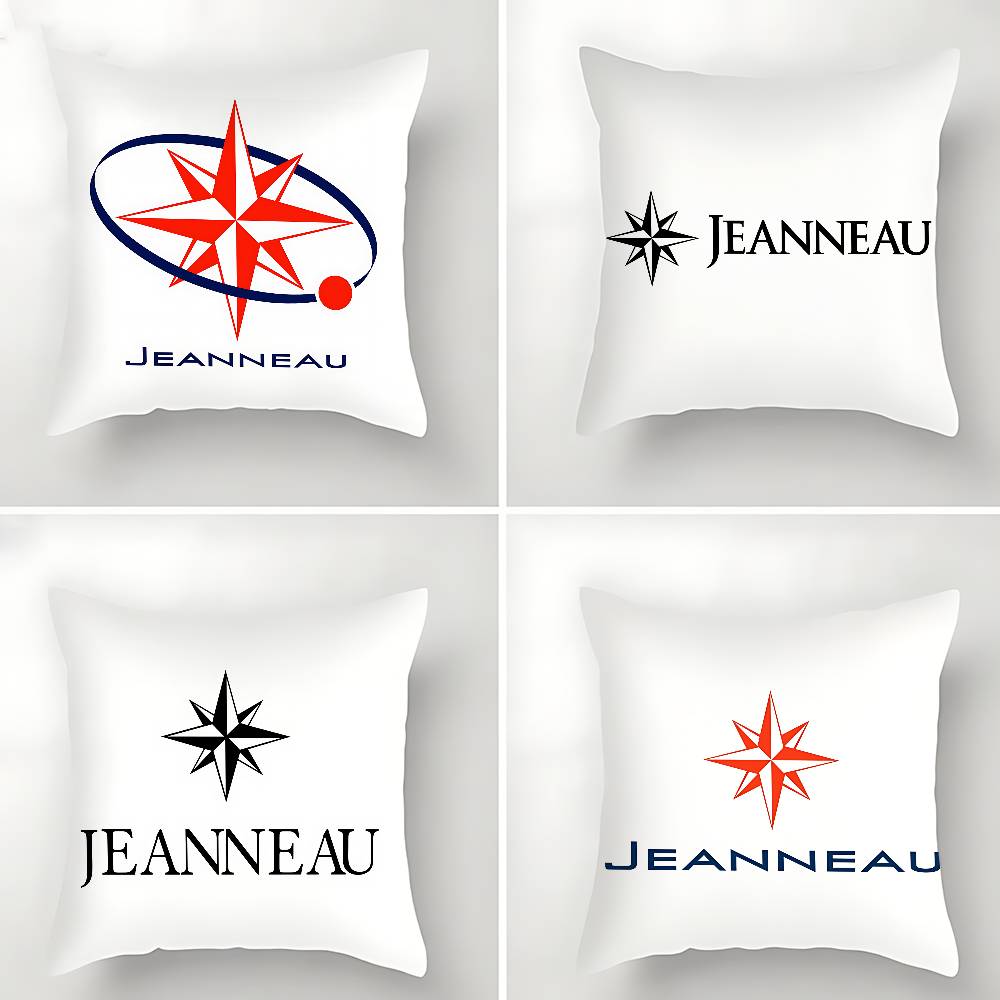 Jeanneau Logo Cushion Cover For Sofa Case Plush Fabric Soft Pillowcase Double Sided Print Cushion Cover Household Gifts