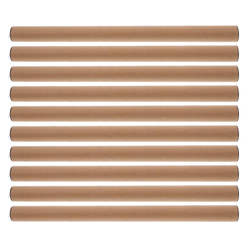 10 Peças Tubo de Envio de Papel Kraft Marrom Suporte para Cartaz Tubos de Papelão Para Embalagem Obras de Arte Gráficos Mapas Desenho Armazenamento