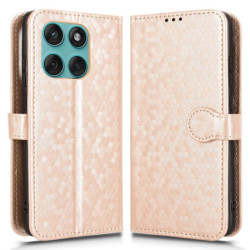For Motorola Edge (2025) 5G Wallet Case Dot Pattern Imprint PU Leather Phone Cover