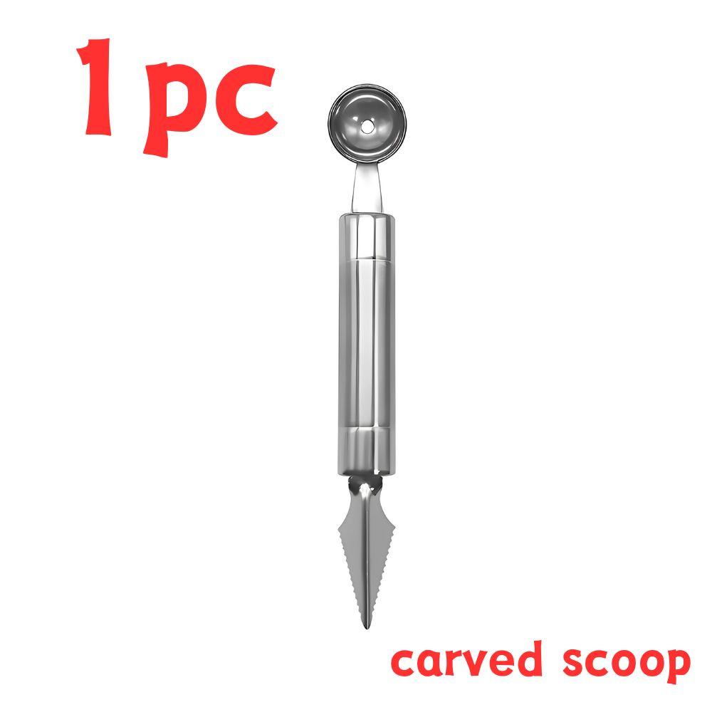 1pc Double Headed Fruit Carving Spoon DIY Salads Desserts Ripple Decoration Watermelon Melon Remove The Seeds Ball Digger YMY