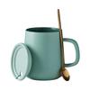 Contrast Color Nordic Ceramic Mug Creative with Lid with Spoon Water Cup Gift Box Simple Coffee Cup Large Capacity
