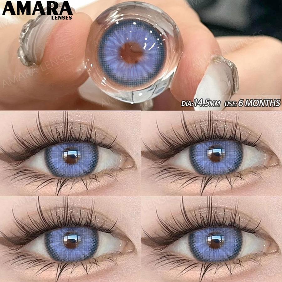 AMARA  Colored Contacts Lenses Brown Lenses Purple Lens Natural Look Cosmetics Colored Pupils Eyes Color Lens Soft High Quality