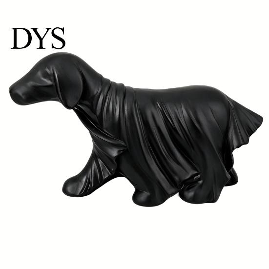 Decorative Ghost Sculptures Halloween Dog Figurine, Resin Spooky Draped Cute Statues Statue for Living Room, Bedroom, Office, Home Desktop Decor