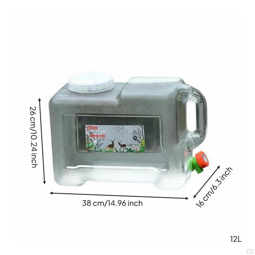 Water Jug with Spigot Food Grade Car Storage Bucket for Campers, Hikers, Home Use 5L Null