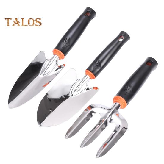 

Набор садовых лопат из нержавеющей стали, 3 шт./компл., противоскользящая резиновая ручка, портативный заостренный наконечник для копания, садовый мастерок, посадка газона, трехзубая лопата 3pcs