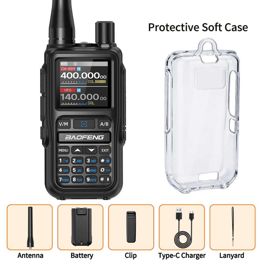 BAOFENG UV-5R Mini Walkie Talkie Multi Band Wireless Bluetooth Programming Dual PTT Type-C Charge Long Range Two Way Radio