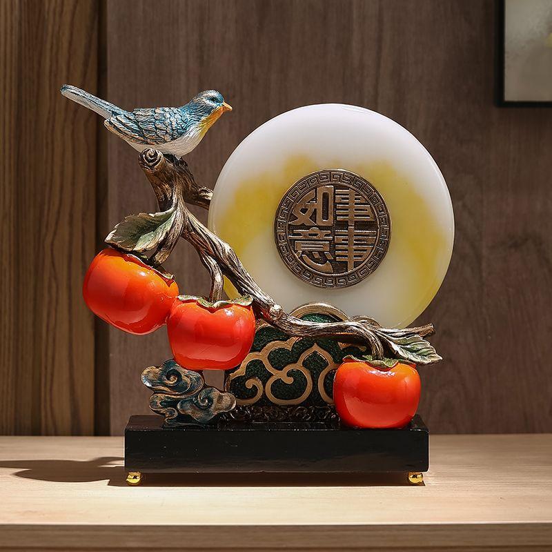 Persimmon Ruyi Persimmon Deer Resin Ornament Home Foyer Wine Cabinet TV Cabinet Decoration Store Office Crafts Housewarming Gift