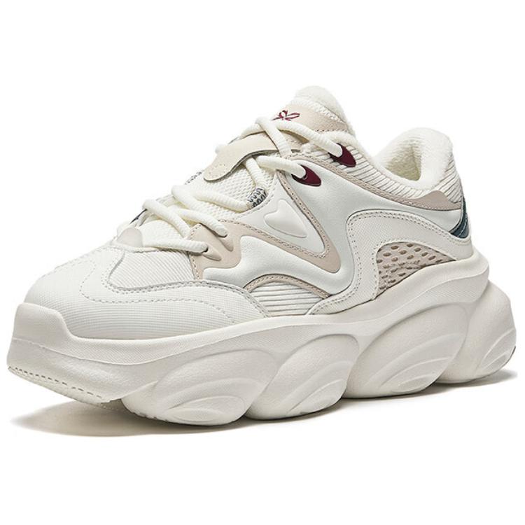 Anta Comfortable Fashion Non-Slip Warm Low-Top Casual Shoes Women sneaker White Beige Green 122448881-7