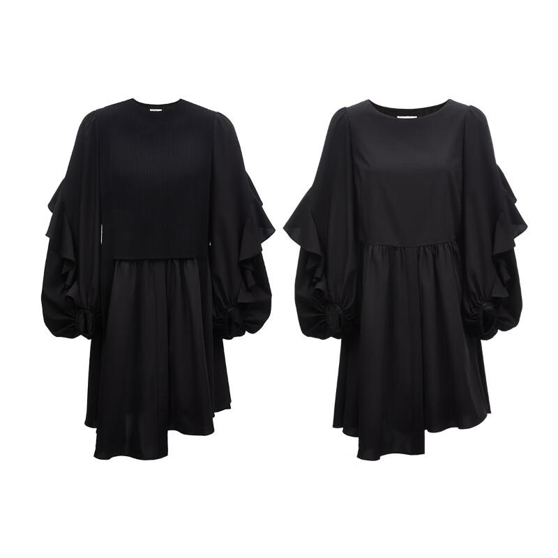 VEROMODA Black Detachable Vest Long Sleeve Midi Dress