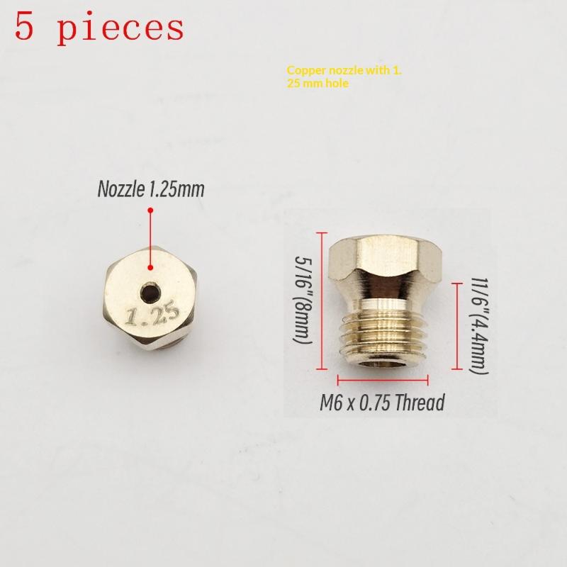 5PCS Brass Burner Gas Hob LPG- Conversion Kits Jets 50 65 70 87 95 Brass Nozzle For Gas Stove Brass Nozzle Propane Injector