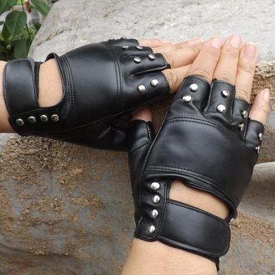 Neue Mode Damen Punk Niet Fingerlose Handschuhe für Bühne und Tanzaufführung