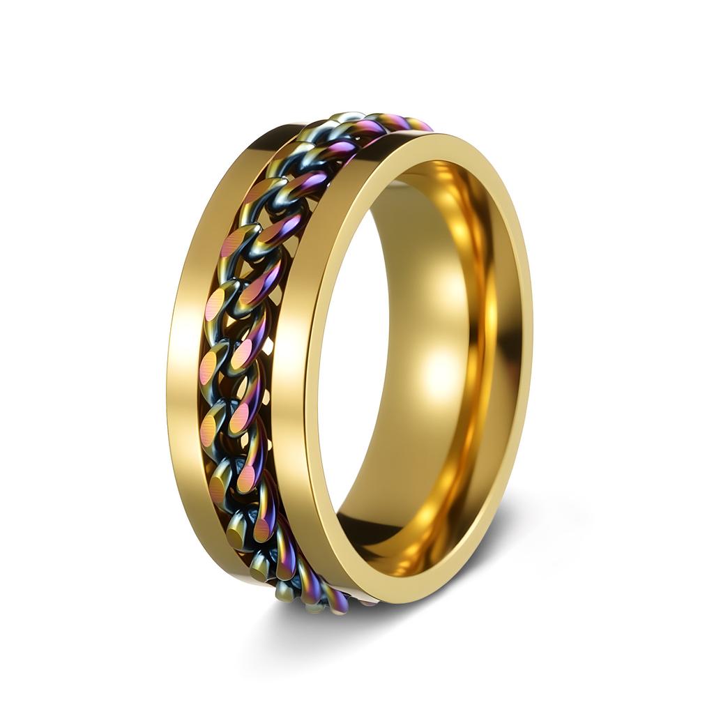 Men's Titanium Steel Spinning Ring Rotatable Stress Relief Jewelry Multifunctional Bottle Opener Ring