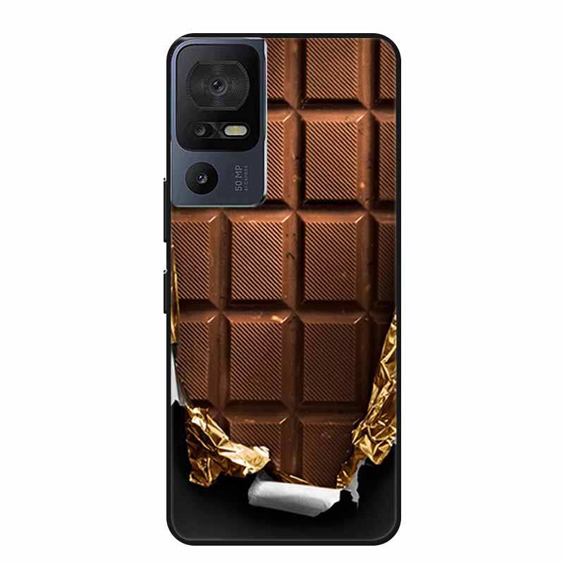 Für TCL 40 SE Handyhülle 40SE Hülle Schwarzes Silikon Weiche Rückseite Hülle Für TCL 40 SE Hülle Funda Für TCL40SE Capa 6.75" Schale