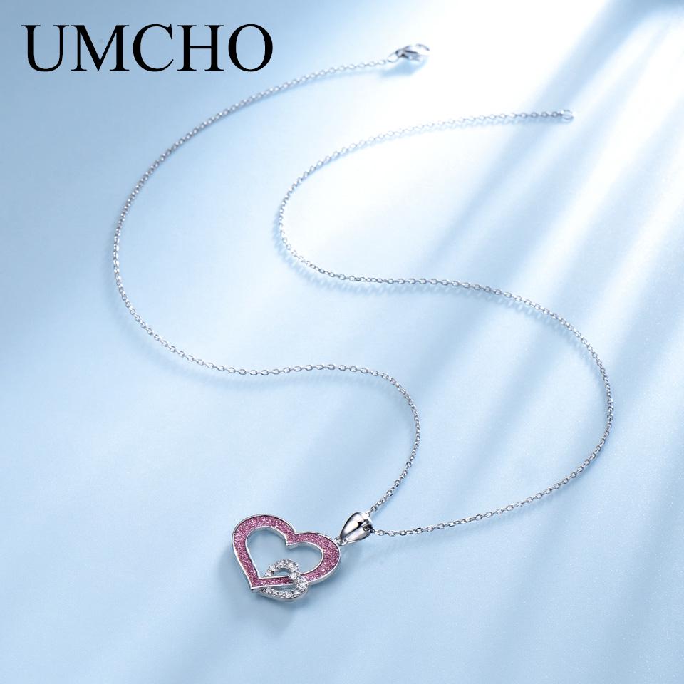 Umcho Collana con ciondolo a forma di cuore glitterato per donna, regalo per anniversario di matrimonio, festa di compleanno