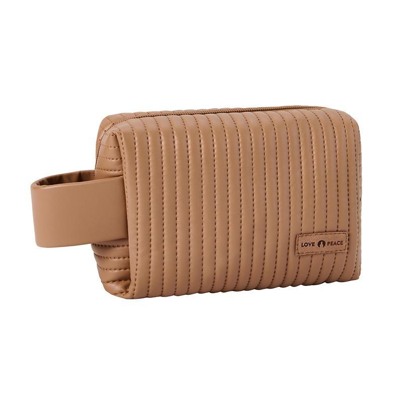 

Восьмиугольная косметичка из искусственной кожи: Большой, портативный и водонепроницаемый 18*7.5*12.5cm коричневый