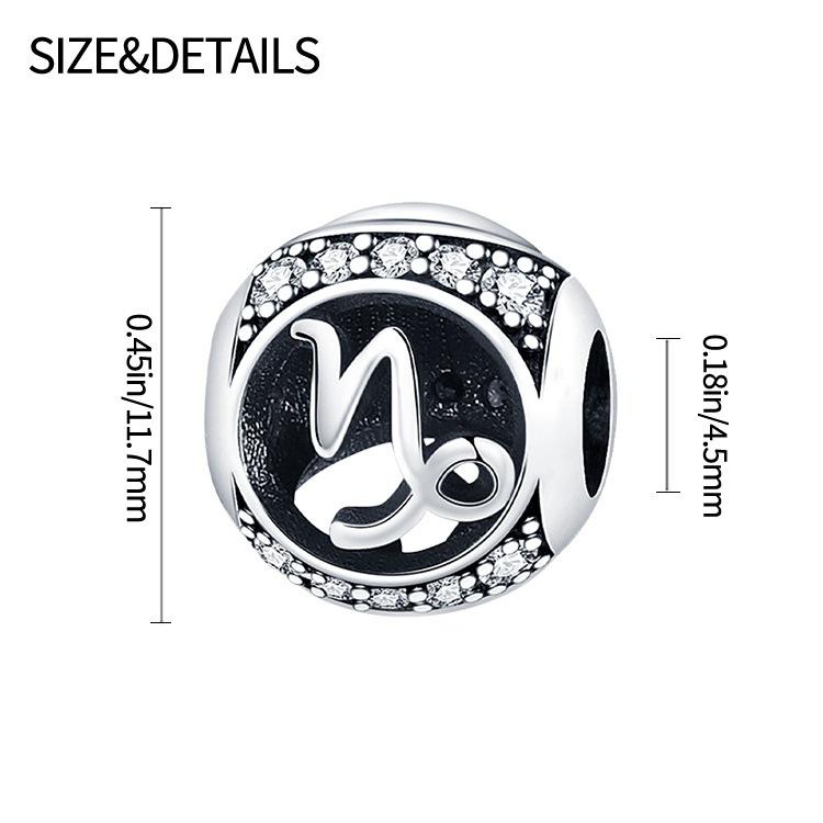 S925 Silver Twelve Constellations Pendant Pendant Bracelet DIY Jewelry Accessories Bracelet Necklace