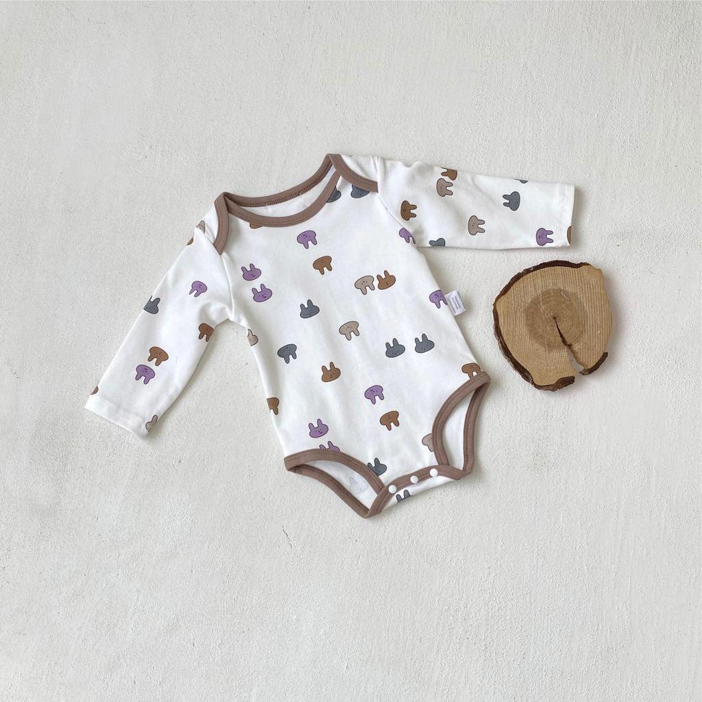 Korean Style Newborn Romper + Cartoon Bodysuit + Rabbit Ear Hat Set (Autumn/Winter)