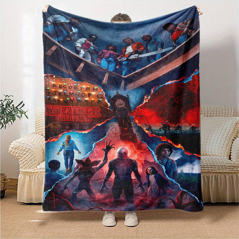 Stranger Things Blanket Warmthful Decor Suitable for Livingroom Office Chair Picnics for All Seasons Playful Design
