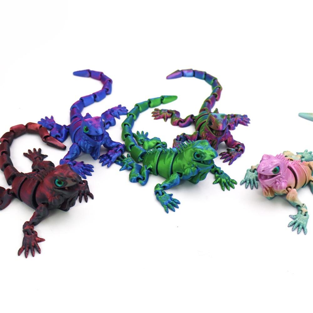 3D-gedrucktes Leguan-Handwerk Tier-Gelenkmodell Kreative Figur Ornament Geschenk für Heim-Schreibtischdeko