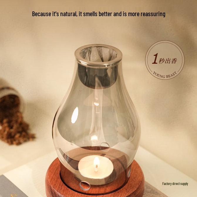 Agarwood Insulated Incense & Candle Aromatherapy Glass Burner Lamp