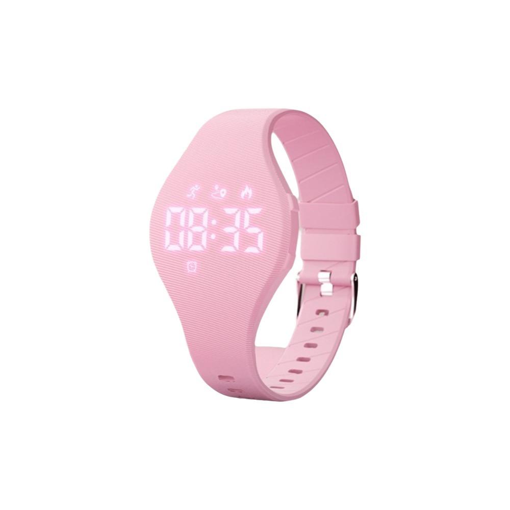 with Running Pedometer Kids Smart Silicone Wristband LED Digital Electronic Watch  Students розовый