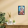 Lord Hanuman Ji, Ram. Seeta Photo Religious Framed Painting for Wall Poster for Pooja - Bajrangbali Frame - 8x10 Inch