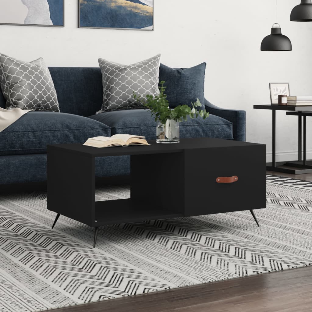 Black Coffee Table 90 x 50 x 40 cm Particleboard