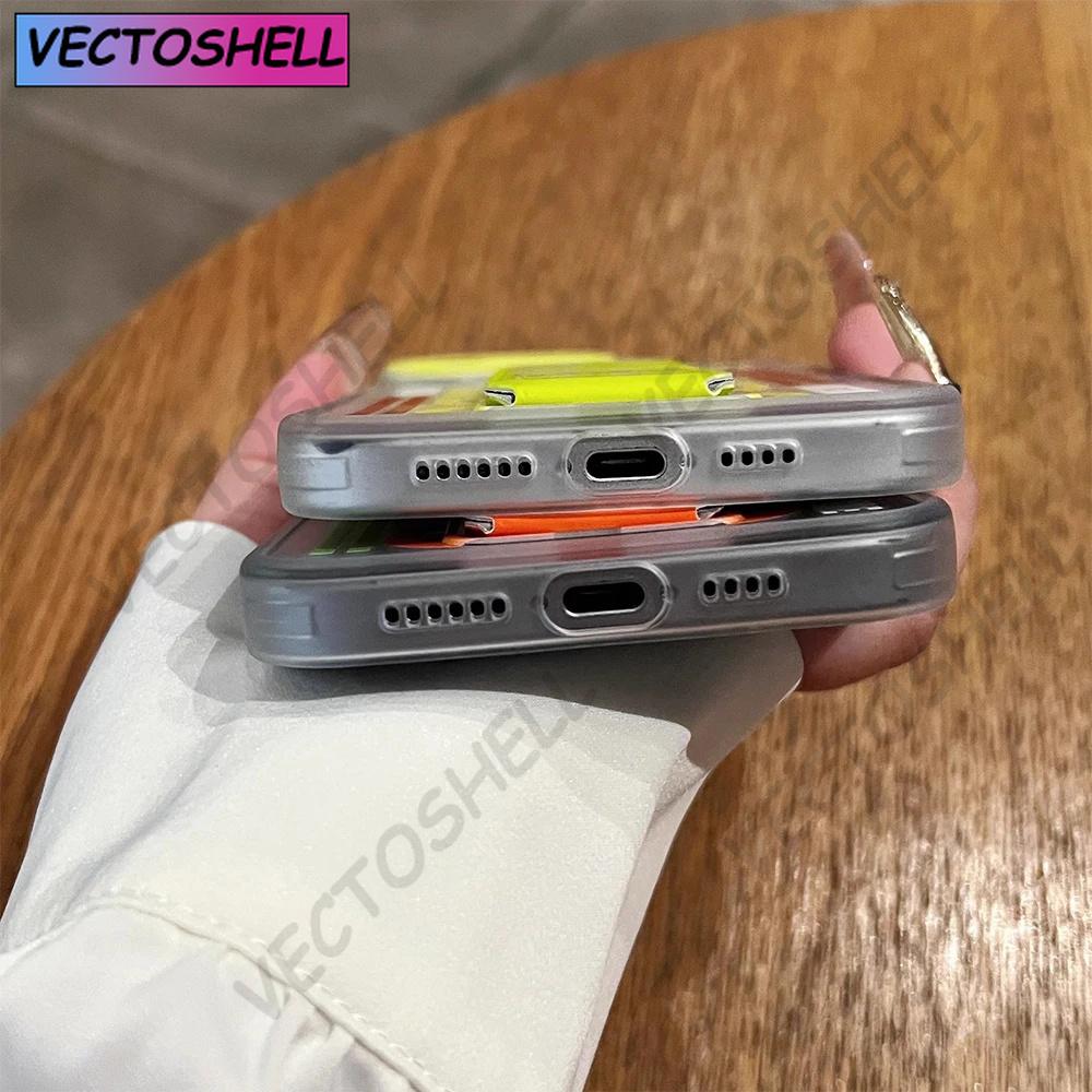 Matte Anti-slip Wristband Holder Phone Case for iPhone17 15 14 13 16 Pro Max Full Shockproof Folding Bracket Hard Bumper Cover
