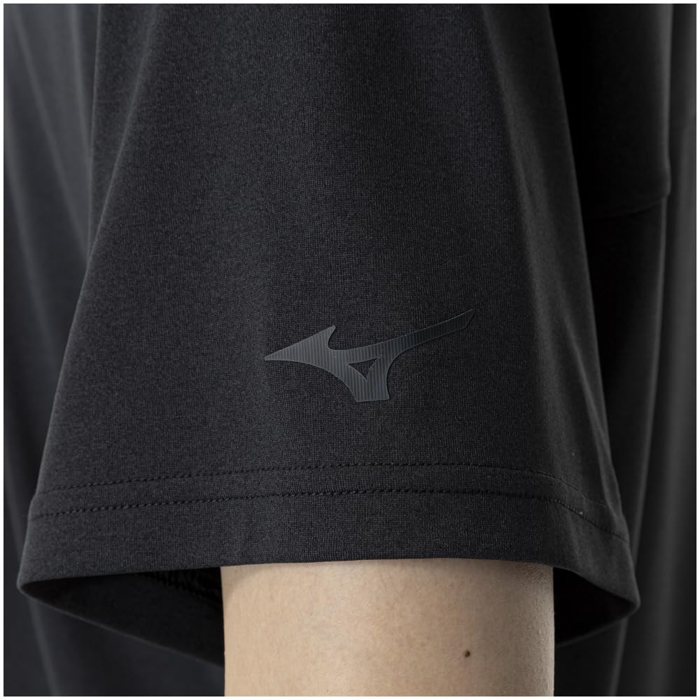 Mizuno Dry Short Sleeve Training Black Size 32MAA510 Men's T-Shirt, Moisture-Wicking, Quick-Drying, Moxa,