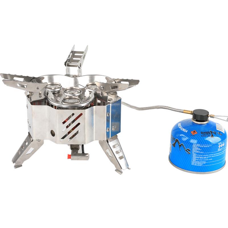 Hanlu Portable Stainless Steel Quad-Burner Camping Stove
