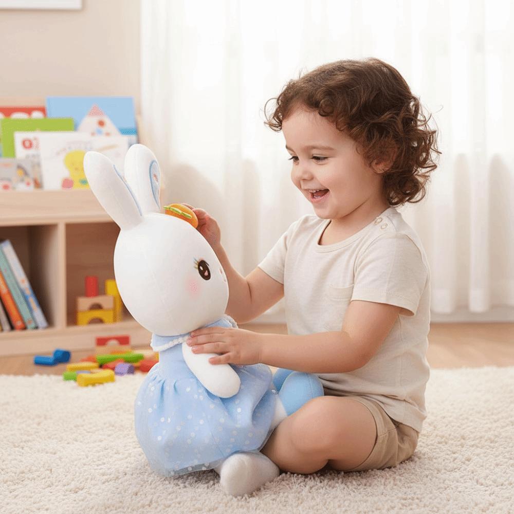 Short Plush Stuffed Animal PP Cotton Filled Plush Toy Rabbit Plush Toy  Teenagers Gift
