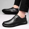 New Business Leather Casual Lace Up Oxford Shoes for Men’s Comfortable Anti-Slip Outdoor Slip On Sneakers Fashion Retro Leisure